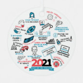 クリスマス2021ワクチン年休日記念 メタルオーナメント (正面)