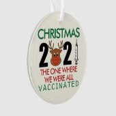 クリスマス2021我々が予防接種をしたおもしろい1 オーナメント (正面)