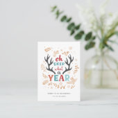 クリスマス2021 Oh Deer What A Year Holiday Card 名刺 (スタンド正面)