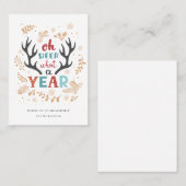 クリスマス2021 Oh Deer What A Year Holiday Card 名刺 (正面/裏面)