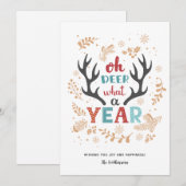 クリスマス2021 Oh Deer What A Year Vaccine Year シーズンカード (正面/裏面)