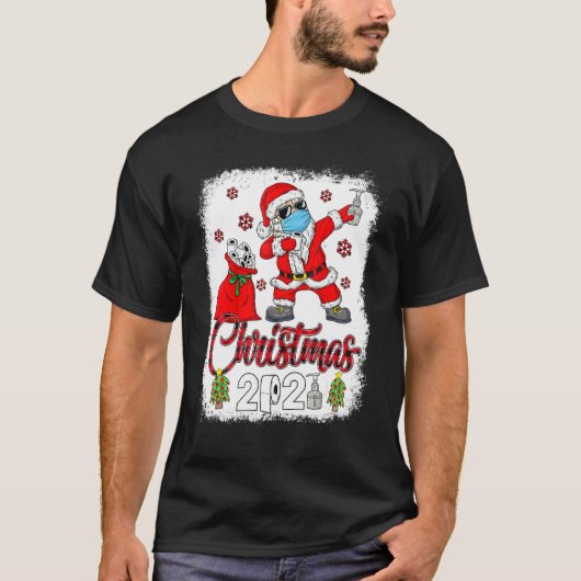 クリスマス2021 Santa Dbabbing顔マスクトイレペーパー Tシャツ (正面)