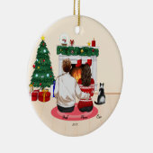 クリスマス2022パーソナライズ家族ママパパ猫 セラミックオーナメント (右)