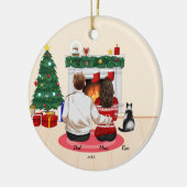 クリスマス2022パーソナライズ家族ママパパ猫 セラミックオーナメント (左)