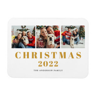 クリスマス2022家族の写真コラージュ マグネット