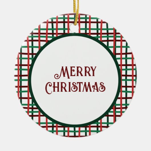 クリスマス2023赤と緑の有機セラミックホーン セラミックオーナメント (正面)