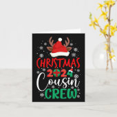 クリスマス2024いとこクルーのトナカイクリスマスサンタ帽子 カード (黄色い花)