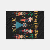 クリスマス2024クララとナツクラッカーバレエパジャマ フリースブランケット (正面(横))