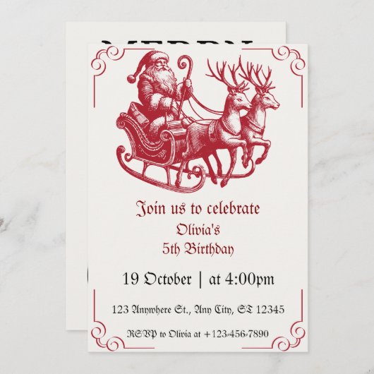 クリスマス2024 招待状 (正面/裏面)