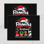 クリスマス2025年家族お揃いコーデチームサンタ 招待状 (正面/裏面)