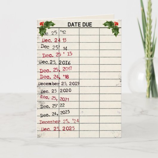 クリスマス2025年旧ライブラリカード シーズンカード (正面)