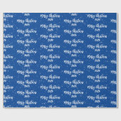 クリスマス2025文字オンブルー ラッピングペーパー (フラット)