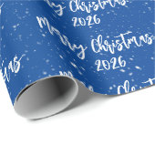 クリスマス2025文字オンブルー ラッピングペーパー (ロールコーナー)