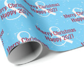 クリスマス2025文字オンブルー ラッピングペーパー (ロールコーナー)