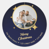 クリスマス2025 フェスティブ ゴールド フォト アドレス ステッカー (正面)