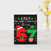 クリスマス2025 私がなんとか生き延びた年 カード (黄色い花)