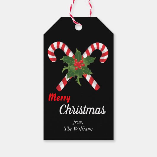 クリスマス2025 candy甘い赤い白 – 緑 ギフトタグ (正面)
