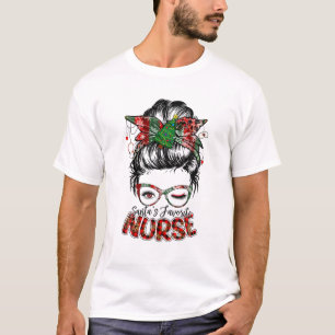 クリスマス2025 Messy Bun Santa Tシャツ