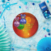 クリスマス20xx 7"に一致する名前文字を追加 ペーパープレート (パーティー)