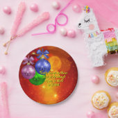 クリスマス20xx 7"に一致する名前文字を追加 ペーパープレート (パーティー)