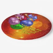 クリスマス20xx 9"に一致する名前文字を追加 ペーパープレート (アングル)