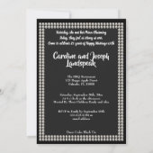 クリスマス25結婚thアニバーサリーブラック&金ゴールド 招待状 (裏面)