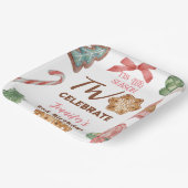 クリスマス2ndバースデーガールピンク冬パーティー ペーパープレート (傾斜あり)