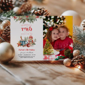 クリスマス2nd誕生日フォト招待状 招待状