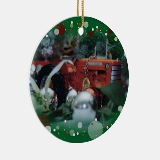 クリスマス3のためのおもちゃのトラクター セラミックオーナメント (右)