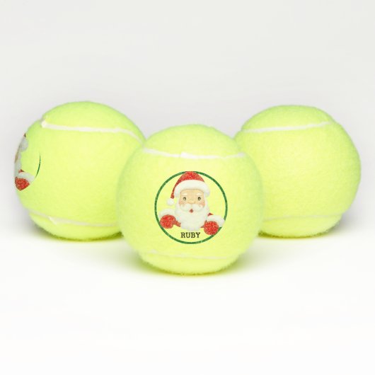 クリスマス3テニスボール名サンタクロースを追加 テニスボール (マルチ)