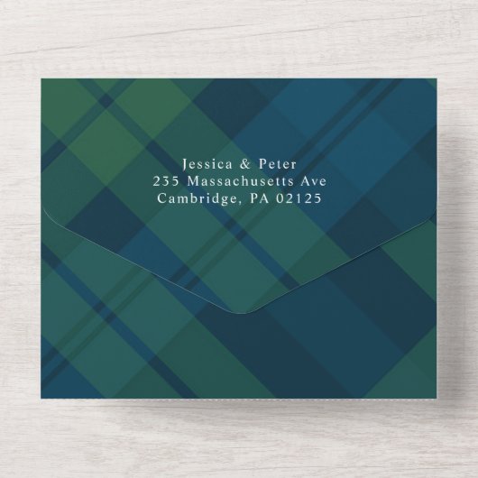 クリスマス3フォトグリーティングQRコードホリデーカード オールインワン招待状 (裏面)