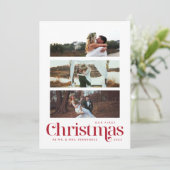 クリスマス3フォトコラージホリデーカード シーズンカード (スタンド正面)