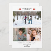 クリスマス3フォトコラージュ休日グリーティングカード シーズンカード (正面/裏面)