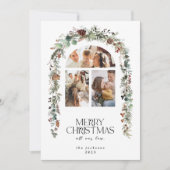 クリスマス3フォトコラージロータスポッドホリデーカード シーズンカード (正面)