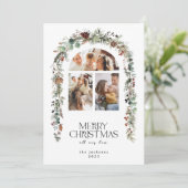 クリスマス3フォトコラージロータスポッドホリデーカード シーズンカード (スタンド正面)