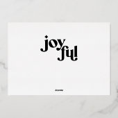 クリスマス3フォトモダンブラックフォイルのホリデーカード 箔シーズンカード (裏面)