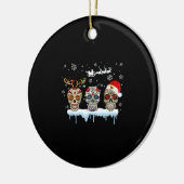 クリスマス3メキシコ花砂糖スカル セラミックオーナメント (左)