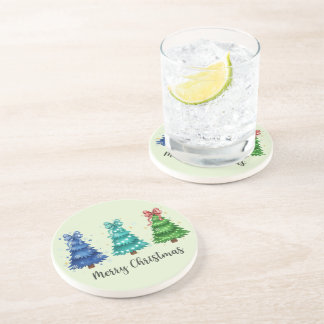 クリスマス3本ツリー コースター