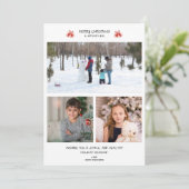クリスマス3枚の写真コラージュ ホリデーグリーティングカード シーズンカード (スタンド正面)
