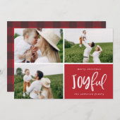 クリスマス3枚の写真モダンタイポグラフィうれしそうな シーズンカード (正面/裏面)