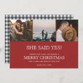 クリスマス3枚写真エンゲージメント発表 シーズンカード (正面/裏面)