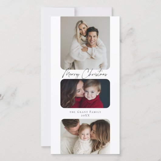 クリスマス3枚写真ホリデー シーズンカード (正面)