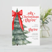 クリスマス3歳の誕生日 招待状 (スタンド正面)