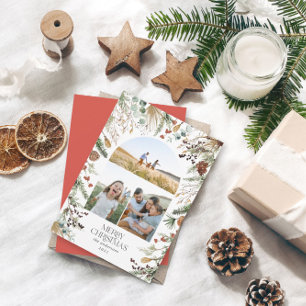 クリスマス3 photo arch water color botanicalフローラ シーズンカード