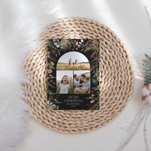 クリスマス3 photo arch water color botanicalフローラ シーズンカード