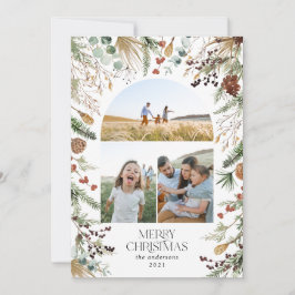 クリスマス3 photo arch water color botanicalフローラ シーズンカード