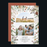 クリスマス3 photo arch water color botanicalフローラ シーズンカード<br><div class="desc">メリークリスマスモダン水の色エレガント乾燥した植物性フローラ消色の色ホリデーアーチ3写真クリスマスカード。</div>