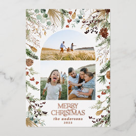 クリスマス3 photo arch water color botanicalフローラ 箔シーズンカード