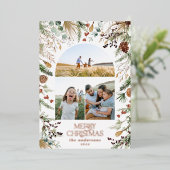クリスマス3 photo arch water color botanicalフローラ 箔シーズンカード (立ち正面)