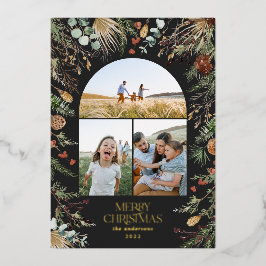 クリスマス3 photo arch water color botanicalフローラ 箔シーズンカード